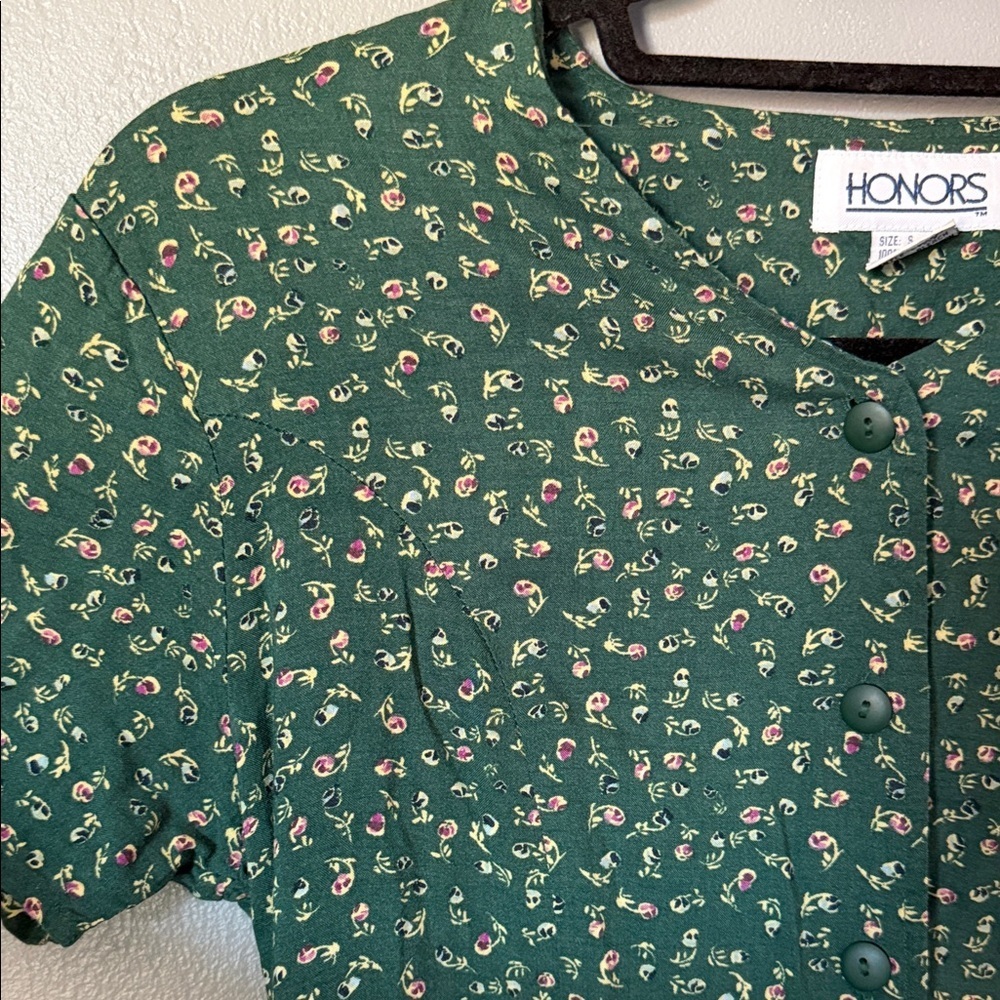 Honors Women’s Cottagecore Floral Ditsy Buttondown Midi Romper Small - Picture 3 of 9